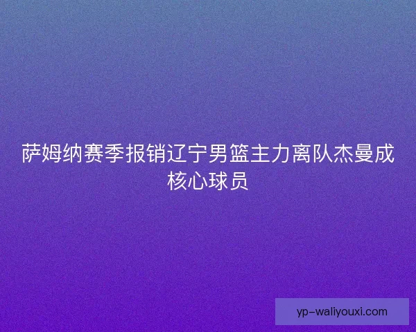 萨姆纳赛季报销辽宁男篮主力离队杰曼成核心球员